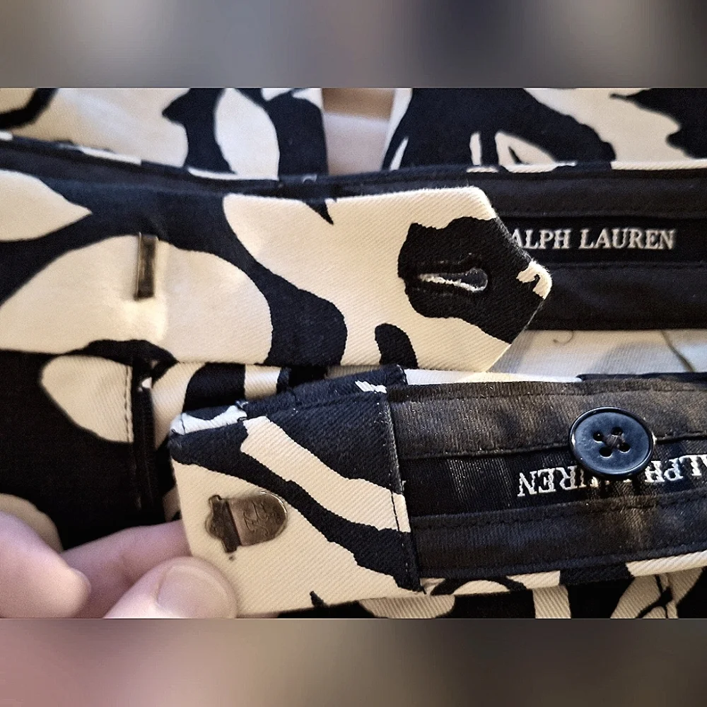 RALPH LAUREN | Black/CreamFloral Pants